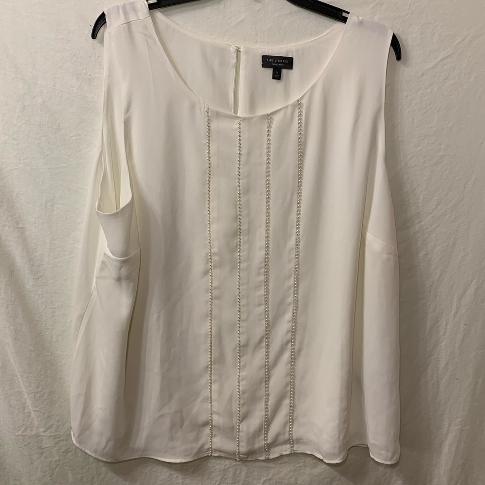The Limited Pearl embellished plus size tank top
